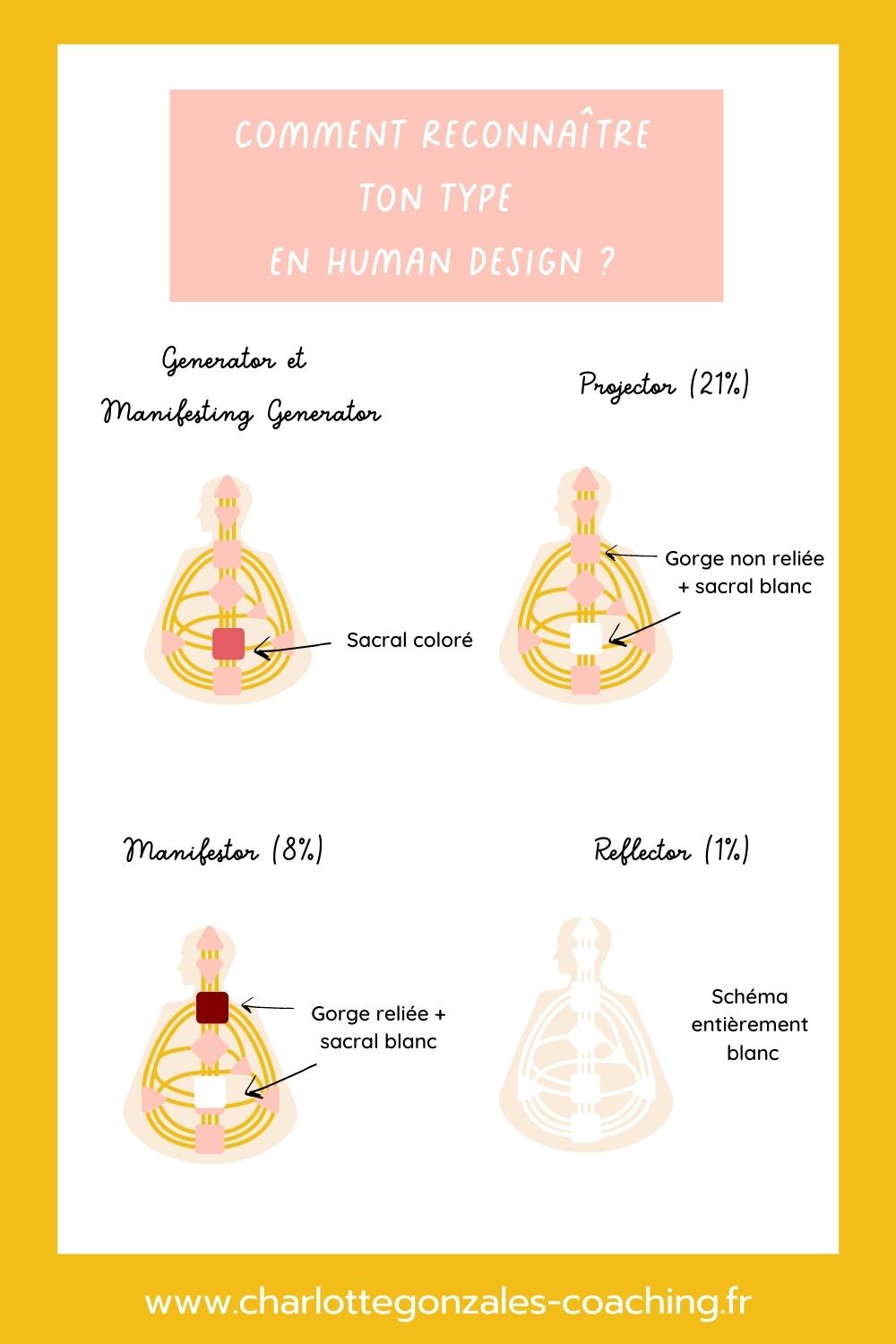 Infographie les 5 types en human design